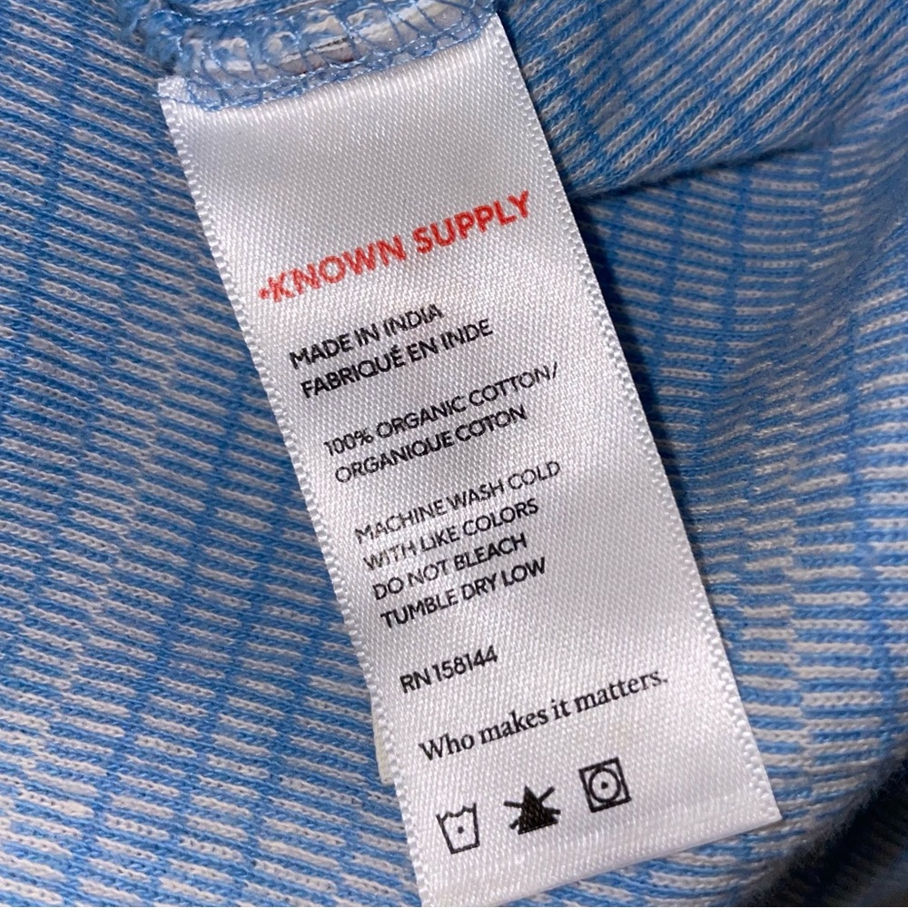 KNOWN SUPPLY Maxi Dress Large Blue ‘Vermont’ ~ Jaquard Knit Organic Cotton NWT - Picture 9 of 10